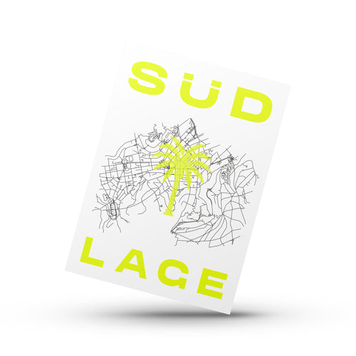 Postkarte SÜD LAGE Neon Gelb