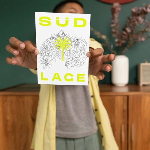 Grußkarte SÜD LAGE Neon Gelb