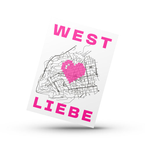 Grußkarte WEST LIEBE Neon Pink