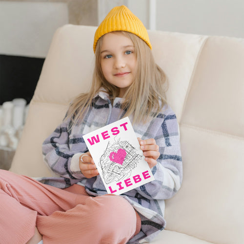 Postkarte WEST LIEBE Neon Pink