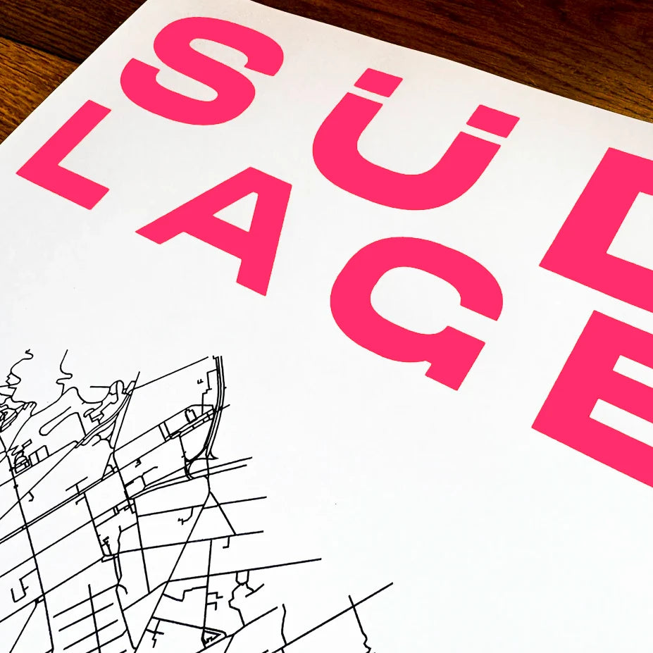 Print SÜD LAGE Stuttgart-SÜD Karte [DIN A3] [MARIENPLATZ]