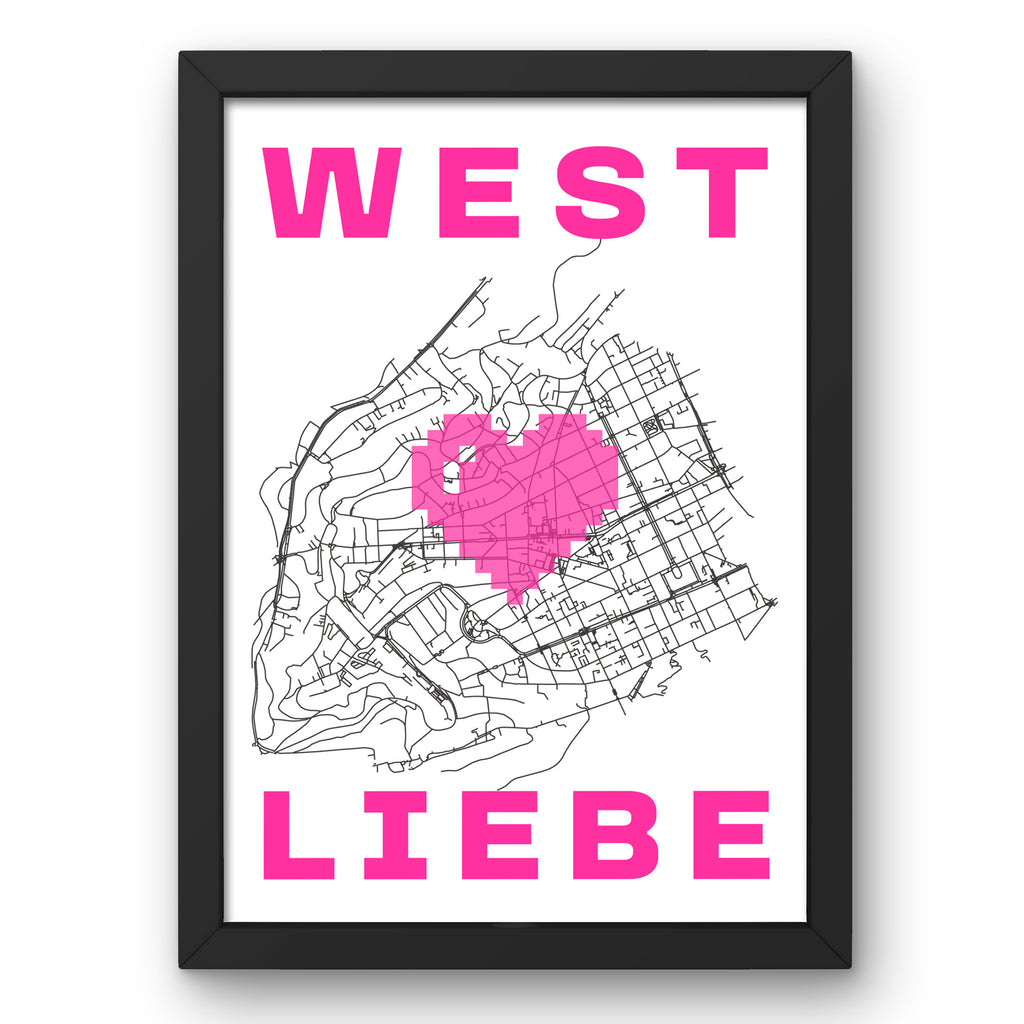 WEST LIEBE Print DIN A4 Stuttgart-West Neon Pink