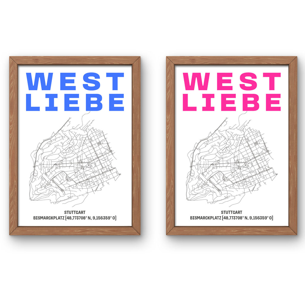 WEST LIEBE Print DIN A3 Bismarckplatz Siebdruck