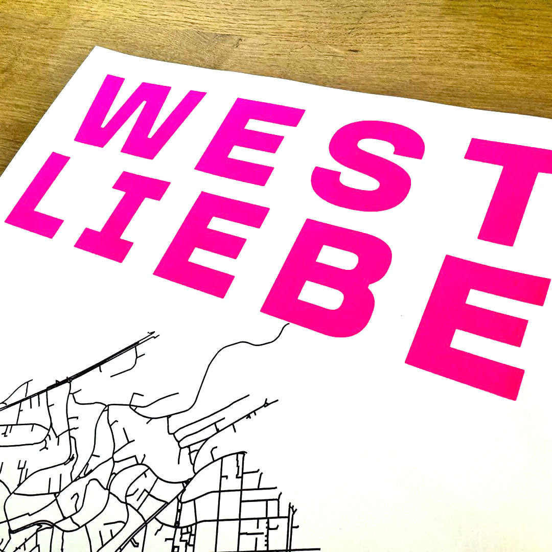 WEST LIEBE Print DIN A3 Feuersee neon pink Detail