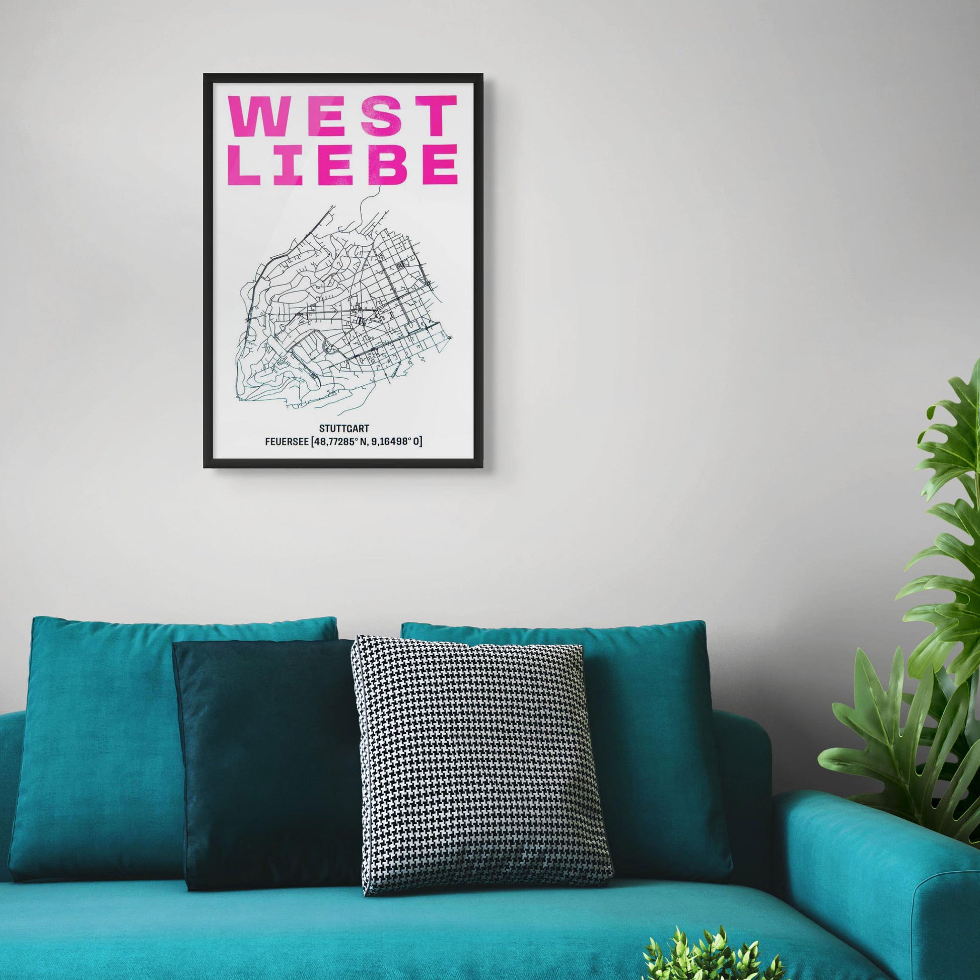 WEST LIEBE Print DIN A3 Feuersee neon pink